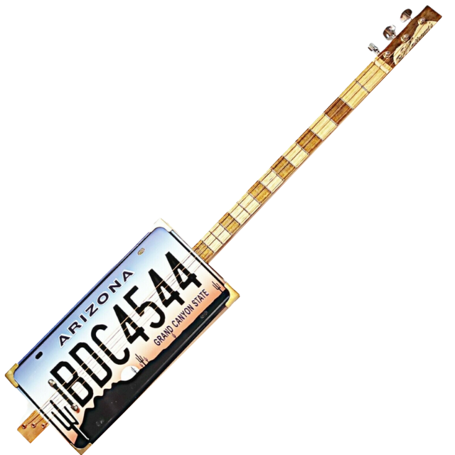 Handmade guitar Arizona car plates 3tpv box guitar Matteacci's Made in Italy for blues