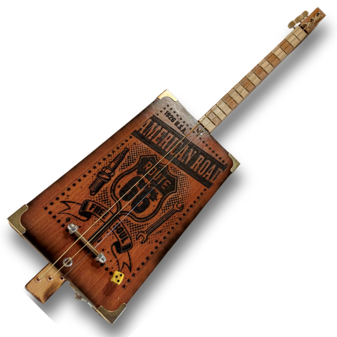 American road 3tpv cigar box guitar Matteacci's Made in Italy