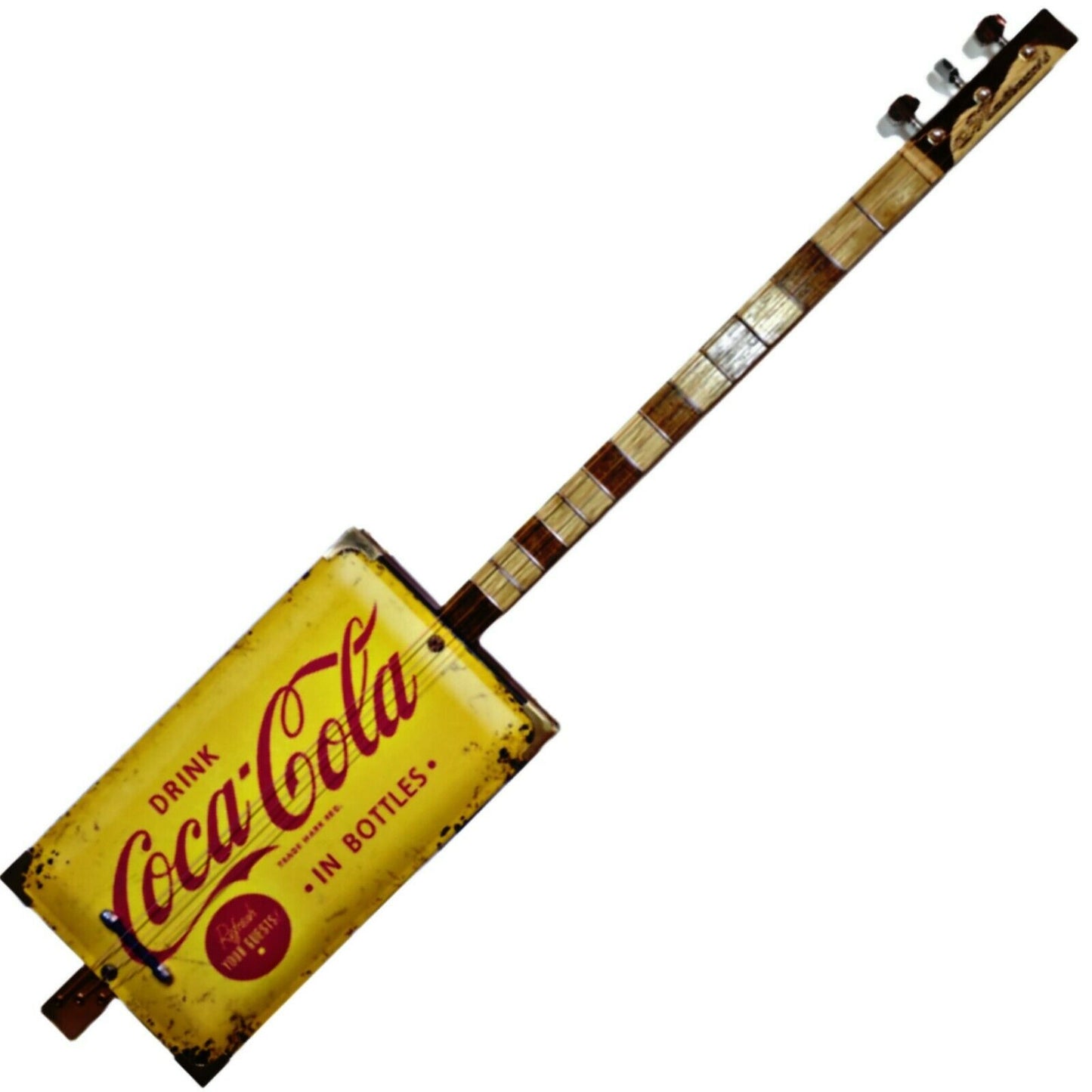 Handmade Coca cola 3tpv cigar box guitar Matteacci's Made in Italy Cigarboxguitars for blues