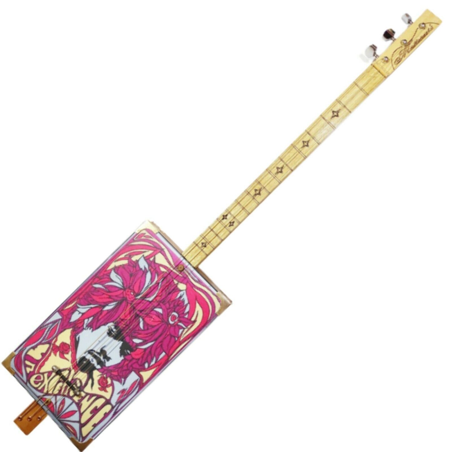 Jimi Hendrix experience 3tpv cigar box guitar Matteacci's Made in Italy