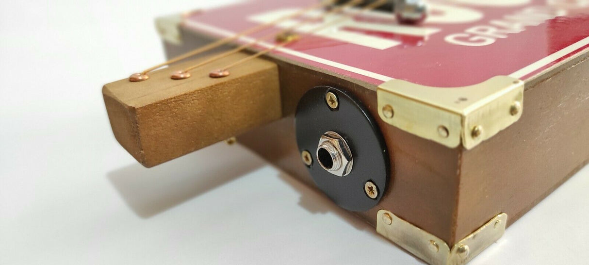 Route 66/3 slide special. S.G + piezo pickup cigar box guitar Matteacci's Made in Italy