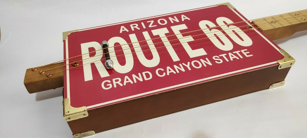 Route 66/3 slide special. S.G + piezo pickup cigar box guitar Matteacci's Made in Italy