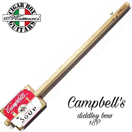 Cigar Box Guitar Campbell's Diddley bow one string. Robert Matteacci