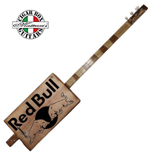 Red bull collection 3tpv cigar box Electric guitars by Matteacci's Made in Italy