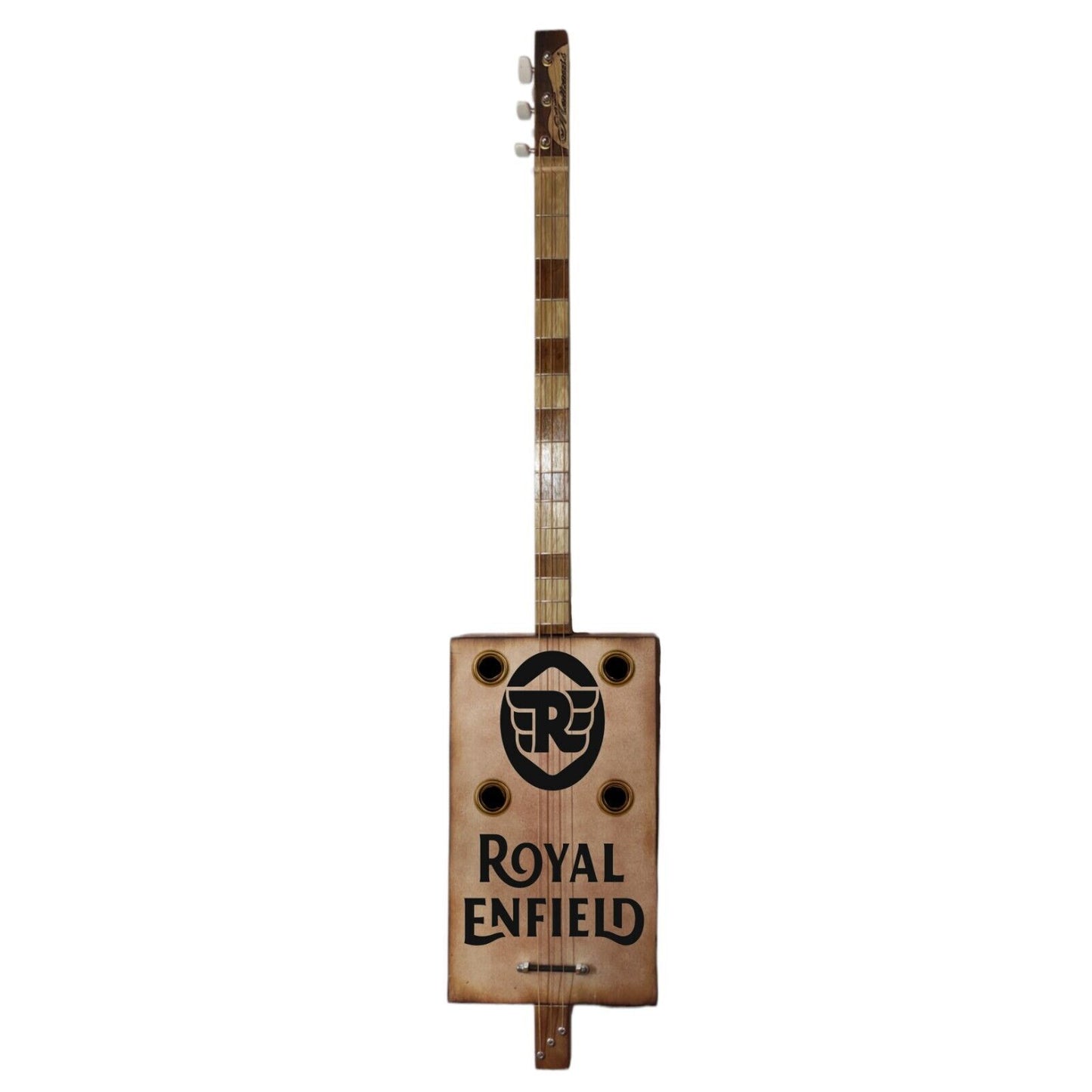 Royal Enfield tribute 3tpv cigar box guitar Matteacci's
