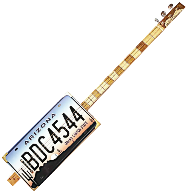 Arizona car plates cigar box guitar 3tpv