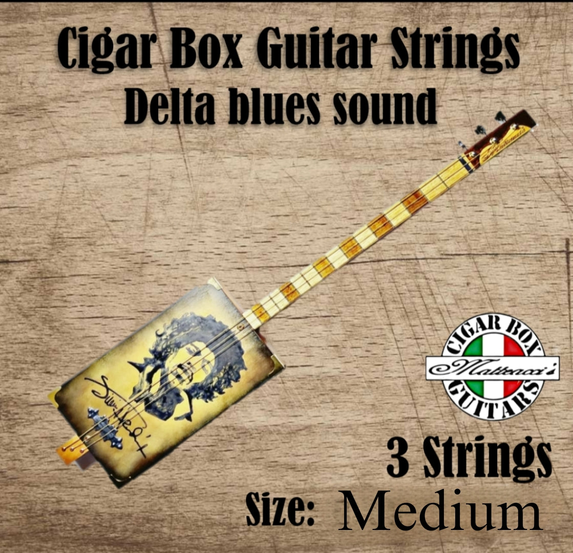 String set for Cigar Box Guitar 3 strings, GDG tuning