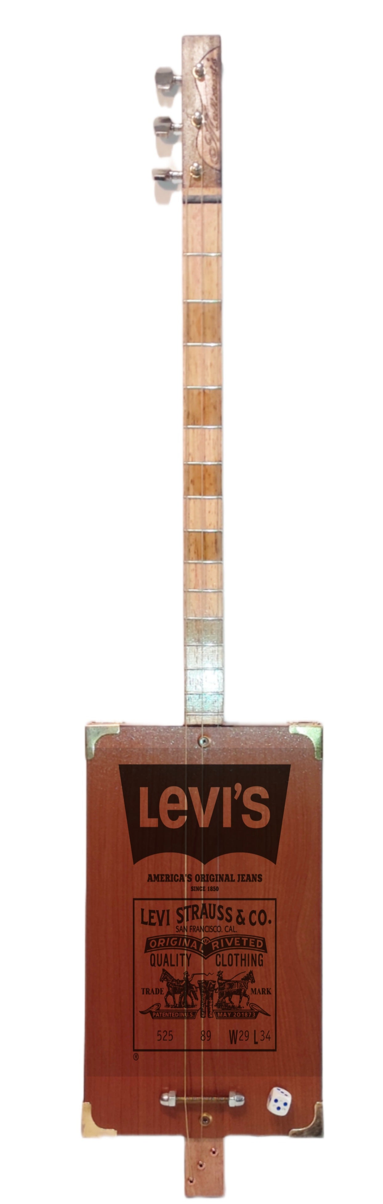 Levis tributo 3tpv cigar box guitar Matteacci's Made in Italy