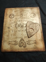 Wooden Ouija board for spirit sessions by Matteacci's