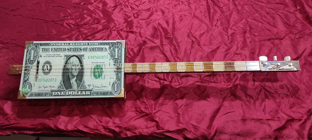 One dollar 3tpv cigar box guitar Matteacci's Made in Italy