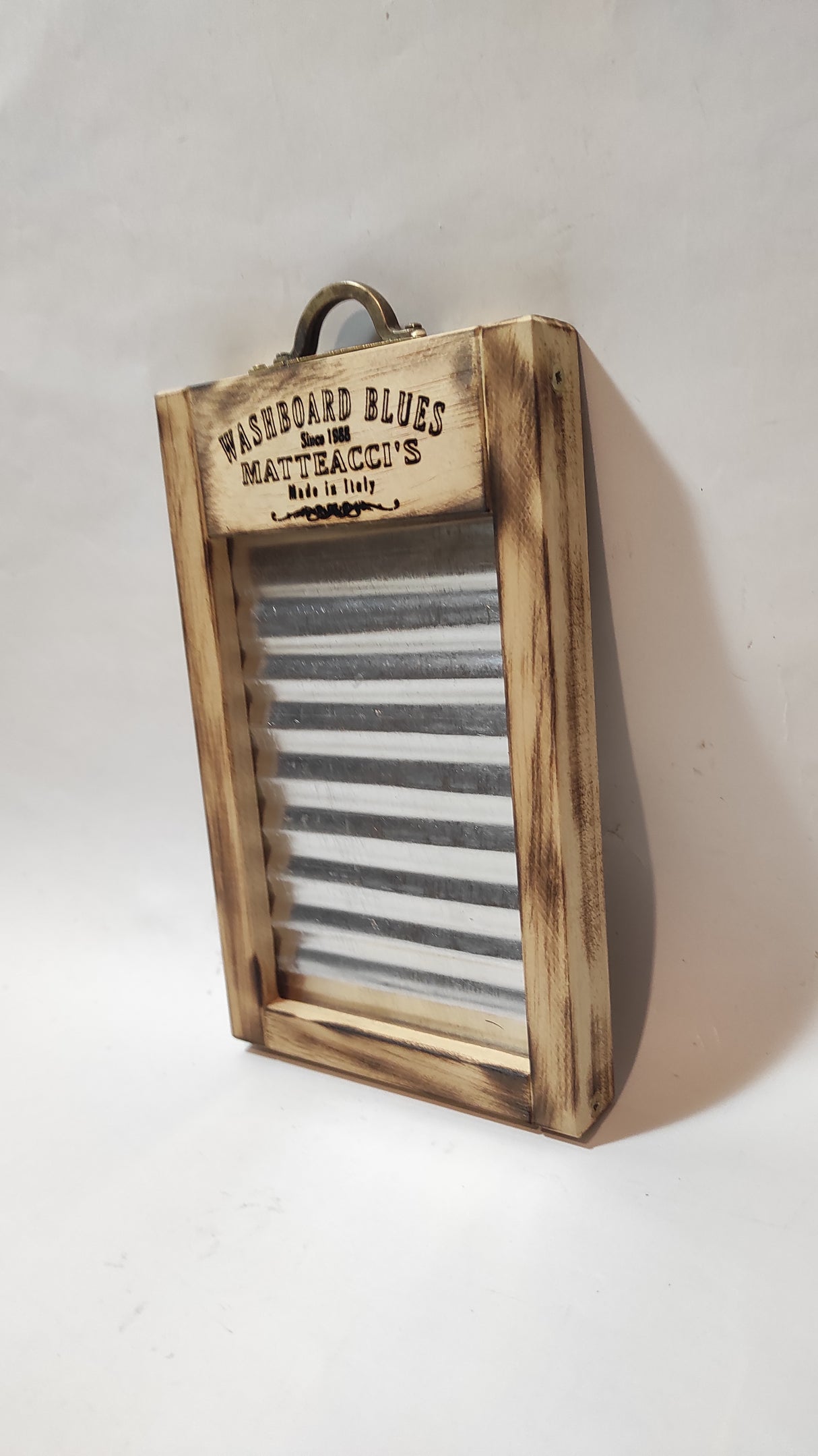 Mini pocket-size cm 10x25 Metal Wood Washboard delta blues Robert Matteacci