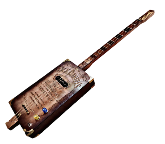 Jack daniel's tribute 3tpv Special cigar box guitar Matteacci's Made in Italy