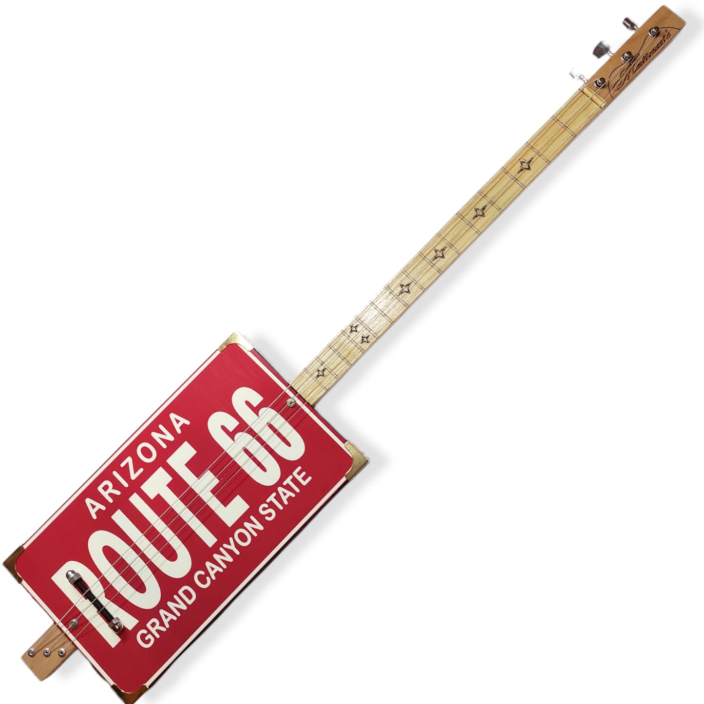 Route 66 3sp cigar box guitar Matteacci's Made in Italy