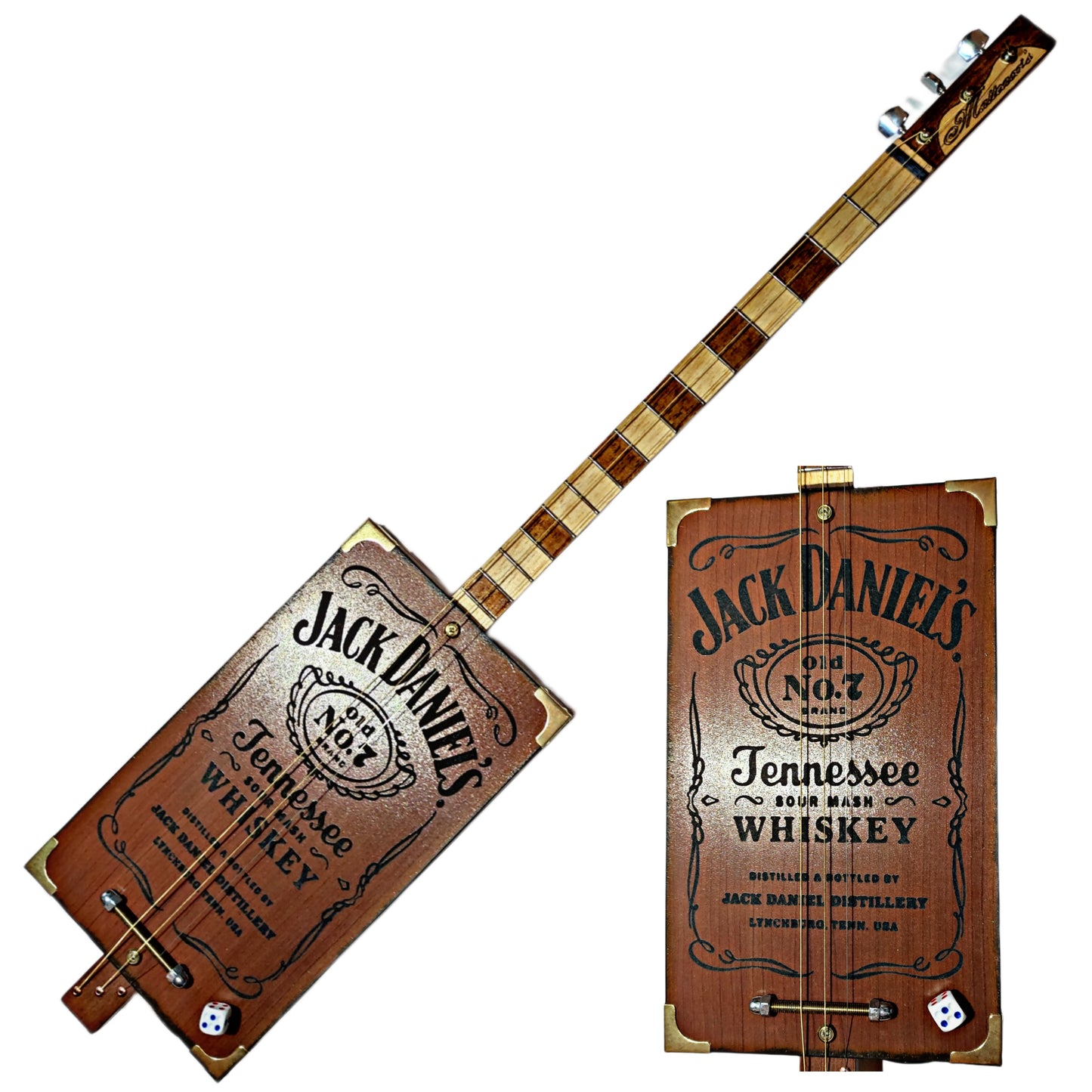 Hand made guitar Cigar Box Guitar Jack Daniel's 3tpv-ls Matteacci's Made in Italy