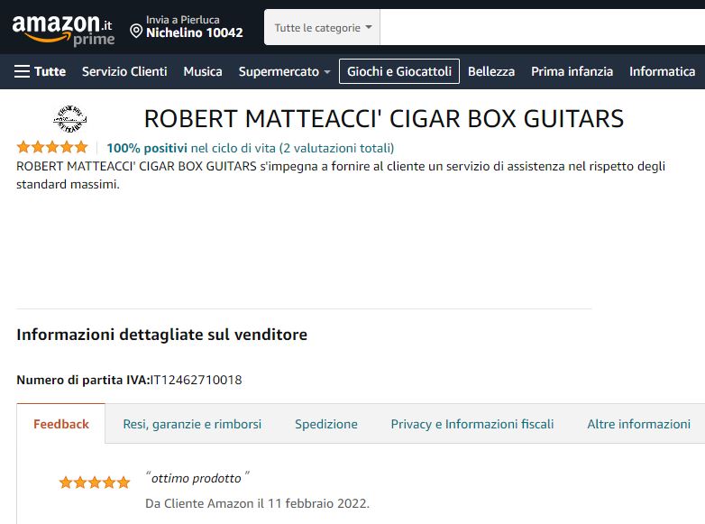 Nashville 3spv cigar box guitar Matteacci's Made in Italy